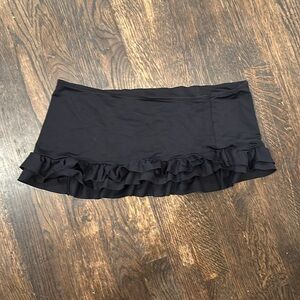 Kathleen Cook Black Ruffle Swim Skirt Coverup